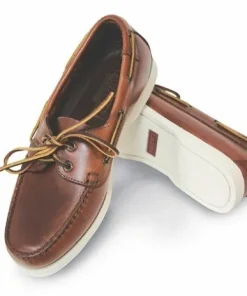 Zapatos Náuticos SKIPPER -cuero marrón,suela blanca