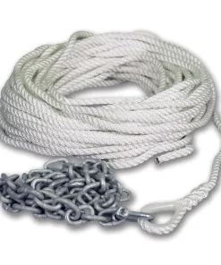 .Cabo de fondeo torcido con cadena .8 mm x 30 ó 50 mts